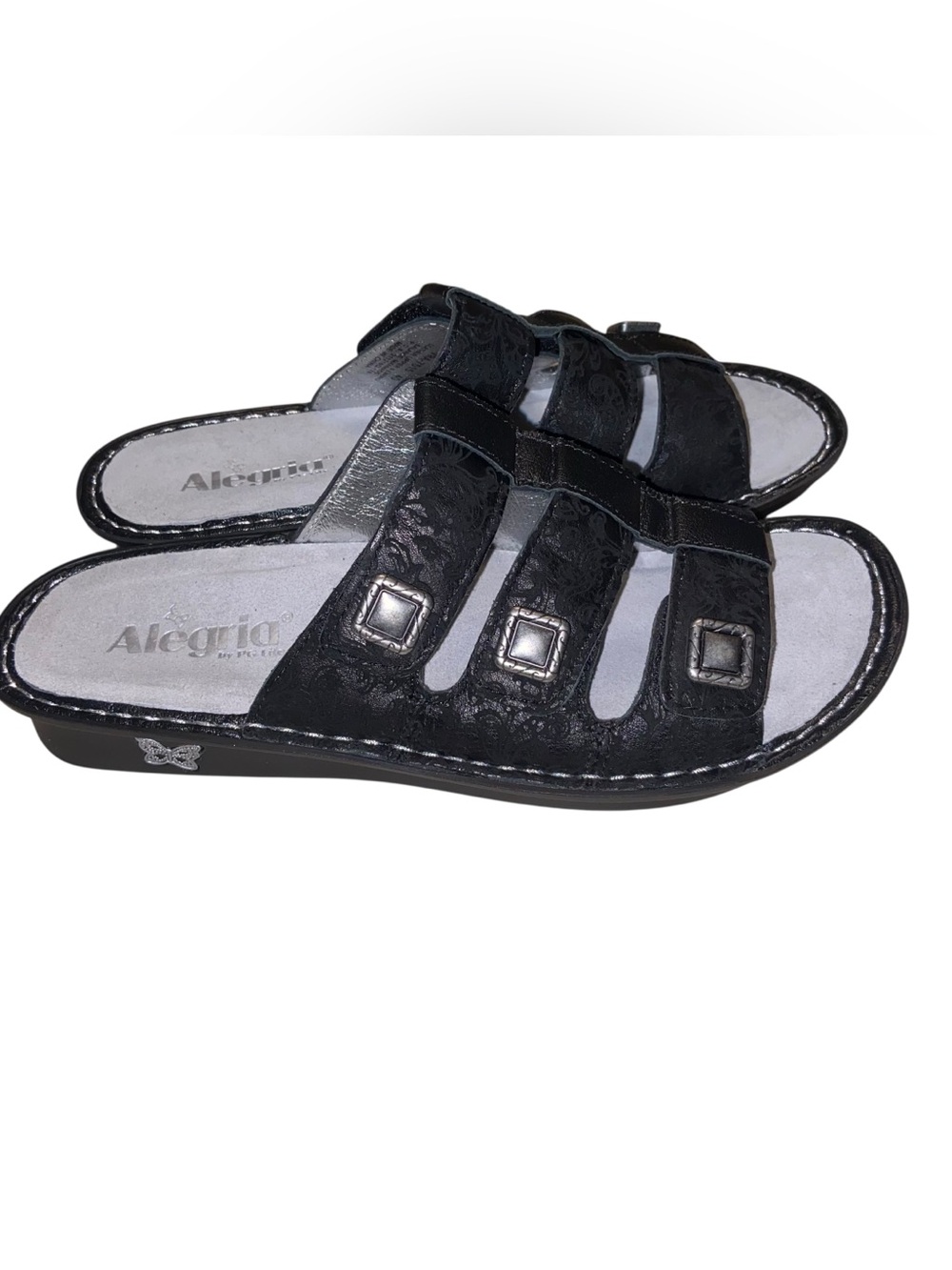 Alegria Sandals Womans Size 40 (9.5-10 ) Leather Shoes Viera Ivalace Black 
Exce